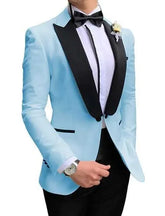 Ivory Blazer Black Pants Sets For Male Custom Buttoned Design Groom Men Suits Wedding Party Best Wear Tuxedos